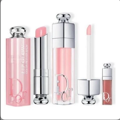 DIOR Addict Essentials Lip Glow, Lip Maximizer & Mini Lip 3 Piece Set 001 Pink - Image 1 of 2