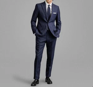 Men Pinstripe Suits Single Breasted Regular Fit Formal Wedding Groom Wear Strips - Picture 1 of 23
