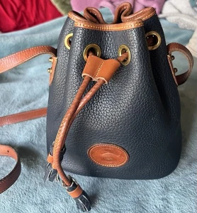 Dooney Bourke Vintage Made in USA All Weather Leather Mini Bucket Bag Crossbody - Picture 1 of 11
