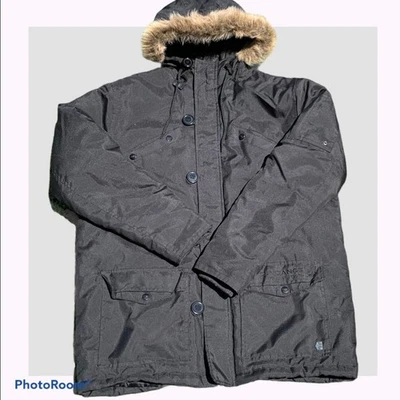 Parka negra vintage para hombre Etnies 2008 festivales de cine de Sundance talla pequeña Foto 1 de 4
