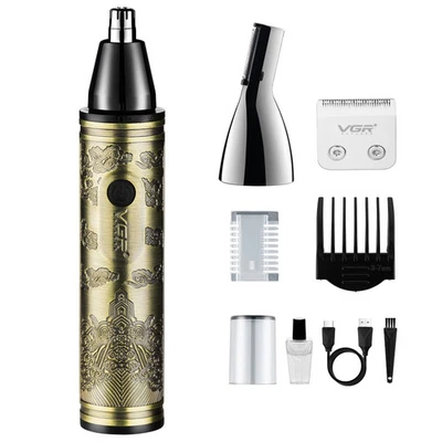 VGR 3-in-1 Nose and Ear Hair Trimmer for Men - Eyebrow Body Razor and Beard Trim