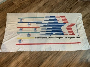 Vtg 1984 Olympics Souvenir Beach Towel Los Angeles 30x60 Dundee - Picture 1 of 10