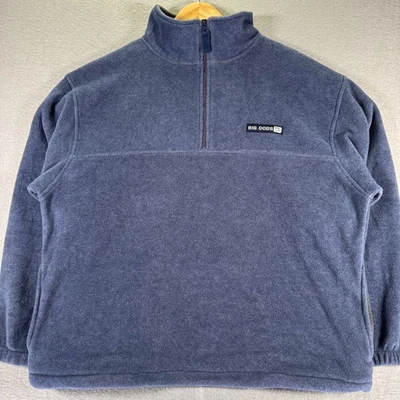 Vintage Big Dogs Quarter Zip Fleece Jacket Mens Medium Blue Logo Classic Comfort - Image 1 of 4