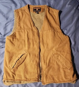 Duluth Trading Co Herren Weste Jacke braun Sherpa gefüttert Baumwolle Canvas durchgehender Reißverschluss LG - Bild 1 von 4