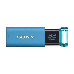 Sony USB Memory USB3.0 32GB Blue Capless USM32GU L Flash Drive Computer Japan - Picture 1 of 8