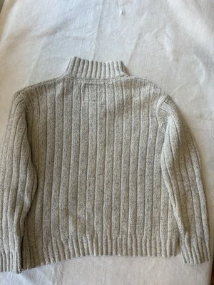 Suéter Marks & Spencer North Coast para hombre tejido acanalado media cremallera XL gris beige Reino Unido Foto 1 de 4