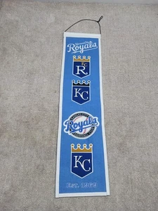 Kansas City Royals MLB Logos Embroidered Heritage Banner 32x8 - Picture 1 of 11