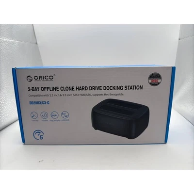 ORICO 2 Bay Offline Clone Hard Drive Docking Station DD28U3 C3 C Black USB 3.0 - Image 1 of 4