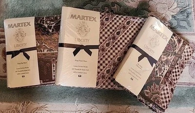 NEW Martex Liberty of London Complete KING Size Sheet Set Audley Paisley Rare - Image 1 of 4