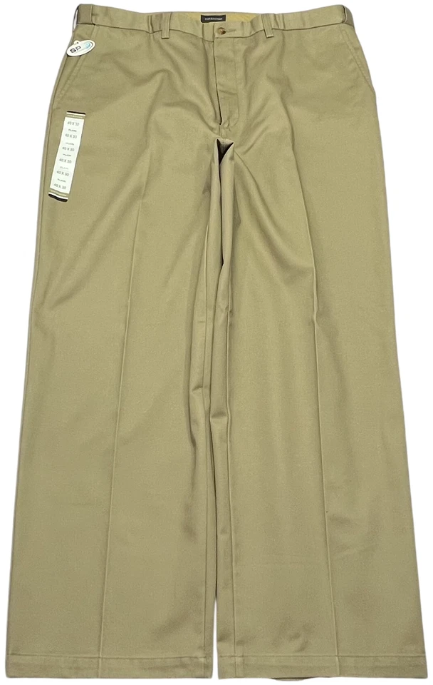 Croft & Barrow Pants Mens (40X30) Khaki 100% Cotton Twill Plain Front NWT $40 - Image 1 of 4
