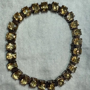 "Antiguo brazalete ruso de plata 84 con grandes piedras citrinas naturales 8,5"" raro" - Imagen 1 de 20