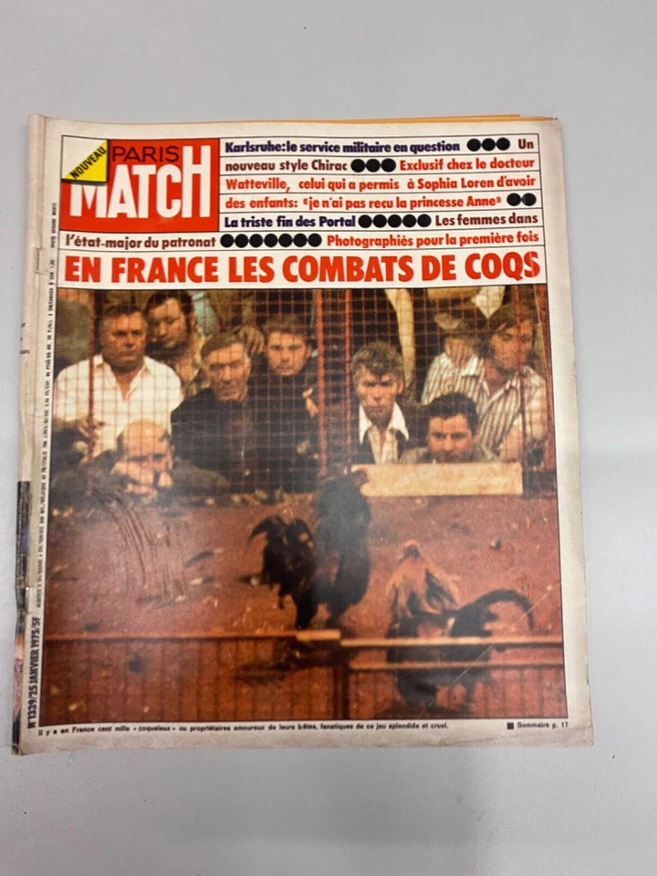 PARIS MATCH EN FRANCE LES COMBAT DE COQ SERVICE MILITAIRE BIDASSE SOPHIA LAUREN - Photo 1/1