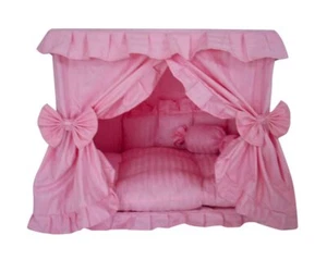 Princess Pink Pet Dog Handmade Bed House+1 Candy Pillow (L) - Picture 1 of 3