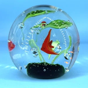 Pisapapeles floral colorido pez acuario arte vintage esfera - Imagen 1 de 7