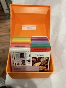 Vintage 1975 Betty Crocker STEP BY STEP Recipe Index Book Cards Orange Box - Picture 1 of 7