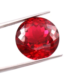13X13mm Natural Certified Pigeon Blood Red Burma Ruby Round Cut Loose Gemstone - Imagen 1 de 5