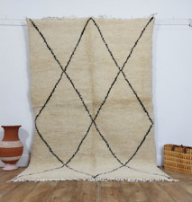Vintage Beni Ourain Azilal Rug Moroccan Berber Wool handmade rug 4x7 ft boho rug