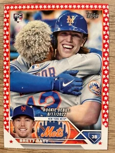 Brett Baty Rookie Debut 2023 Topps Update Independence Day 76/76 New York Mets - Picture 1 of 2