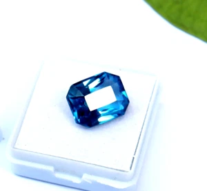 Piedra preciosa suelta natural turmalina azul de 9,95 quilates corte radiante piedra preciosa certificada - Imagen 1 de 8