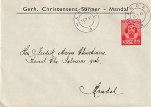 NORWAY: FDC Mandal 1947. - Picture 1 of 1