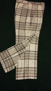 Cream Check Relaxed Straight Trousers by M&S Size 14 Reg. BNWT - Picture 1 of 2