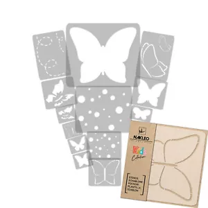 14 x wiederverwendbare Kunststoff-Schablonen // Schmetterling // 34cm bis 8cm - Bild 1 von 4