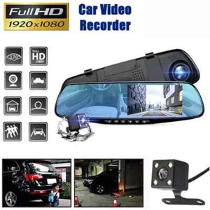 1080P HD Rearview Mirror Car DVR Dual Dash Cam Camera Front Rear Video Recorder - Picture 1 of 12