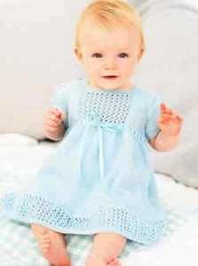 baby girls dress 6 months - 2 years 4 ply  knit knitting pattern COPY a35 - Picture 1 of 1