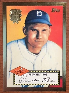 2001 Topps "Preacher" Roe 1952 World Series GOLD card - Dodgers - Imagen 1 de 2