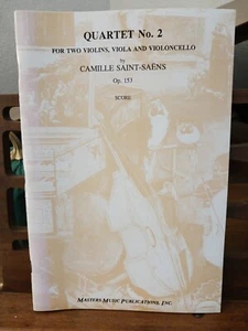 Quartet No. 2 For 2 Violins Viola Cello Camille Saint-Saens Op. 153 Score - Picture 1 of 5