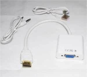 HDMI Male to VGA Female Video Converter Cable (Video and Audio) - Picture 1 of 2