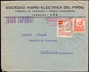 Coruña - Edi o 823+Local - Sobre Mat "Cee 16/Jun./37" + censura a Zumaya - Imagen 1 de 1