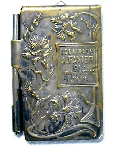 Jugendstil-Notizbuch mit Stift / Ancien Carnet de Bal, Frankreich um 1900 - Bild 1 von 4