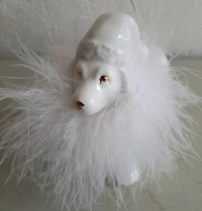 Parlane White Christmas China Dachsund Feather Boa - Picture 1 of 2