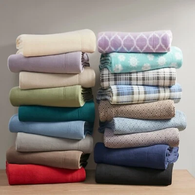 4 Piece Micro Fleece Deep Pocket Printed Sheet Set Twin Queen Full King Size Bed - Image 1 of 4