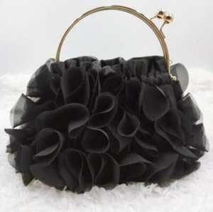 The Wedding Nook Collection - Luxury Satin Floral Bride Party Evening Clutch Bag - Picture 1 of 10