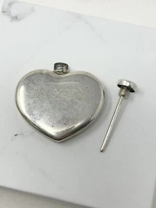 Vintage Tiffany & Co. Sterling Silver Heart Shaped Perfume Bottle Engraved - Picture 1 of 5