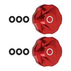 2x Aluminum Alloy Bike Gas Fork Value Cover Front Fork Cap Red for MTB