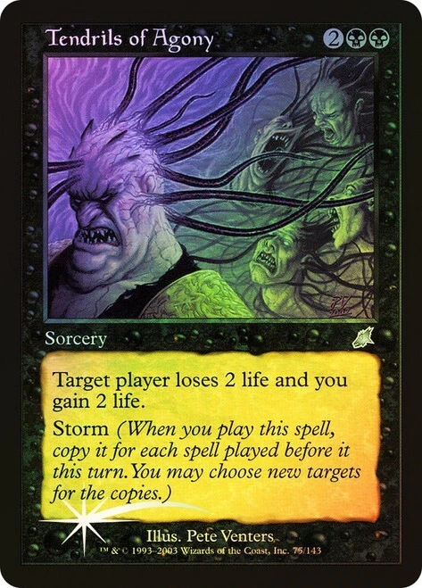 Magic the Gathering TENDRILS OF AGONY #75/143 Scourge Black Foil Rare 2003 NM - Image 1 of 1