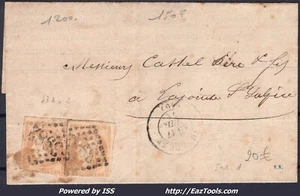 FRANCE N°43Ax2 SUR LETTRE GC 3982 TOULOUSE HAUTE GARONNE + CAD DU 17/07/1871 - Picture 1 of 2