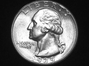 1939 Washington Quarter -- Almost Uncirculated +++ --- Looks BU ! - Picture 1 of 10