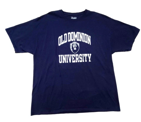 Old Dominion University Men's Navy Blue CHAMPION Authentic T-Shirt Size 2XL Cover