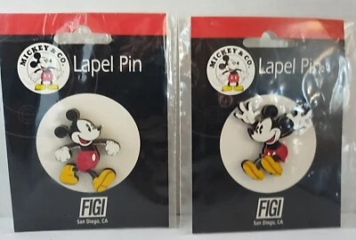 2 prendedores de solapa Mickey & CO MICKEY MOUSE estilo broche Disney 1998 Foto 1 de 4