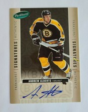 2005-06 Parkhurst Signatures Andrew Alberts Boston Bruins - Auto