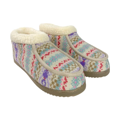 Gumusservi Women's 7 Fuzzy Knit Mocassin Bootie Slippers Cozy Knit Pattern - Image 1 of 4