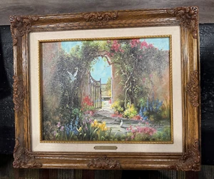 Sweethearts Gate - Framed art 11" X 14" 19" x 16" Signed Marty Bell #368/750 - Picture 1 of 4