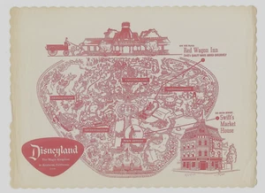 Vintage 1950s Map of Disneyland Swift's Restaurant paper placemat - Picture 1 of 4