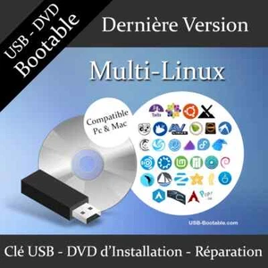 Clé USB ou DVD Bootable Linux toute distribution + Guide PDF d'utilisation - Imagen 1 de 73