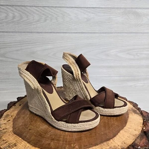 Sandalias para mujer Nine West marrones con tacón de cuña informales punta abierta para adultos - talla 6 - Imagen 1 de 8