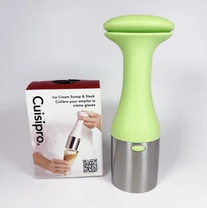 Cuisipro Scoop and Stack Green Ice Cream Scoop Cylinder Shape - Picture 1 of 7